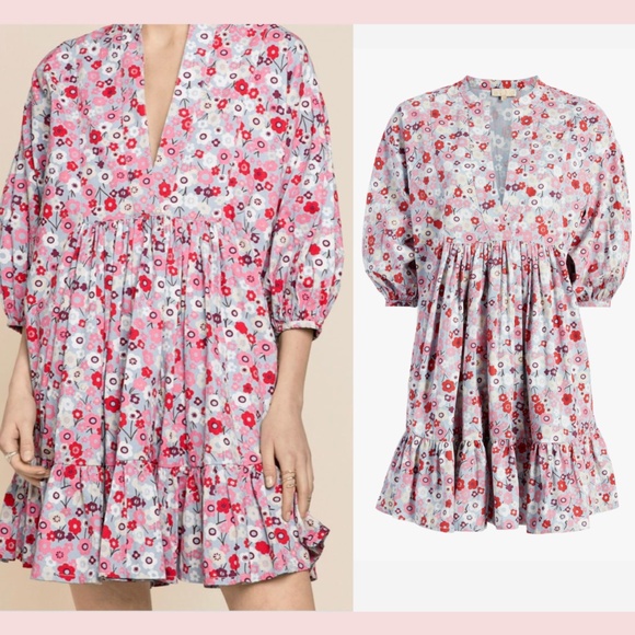 NWT‎ $335 byTiMo [ XS ] Structured Cotton Shift Dress in Flower Garden RARE - Picture 1 of 16